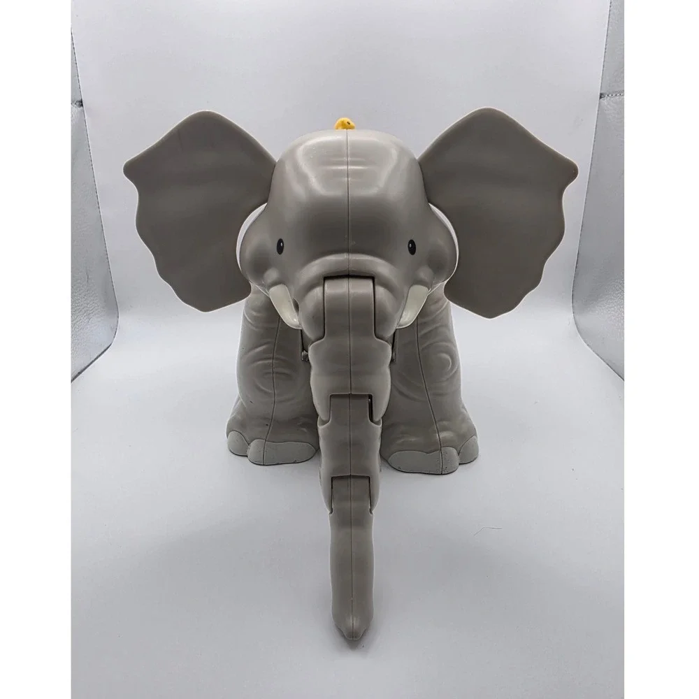 Fisher-Price Little People Big Animal Elephant Gray Safari Toy with Mouse
